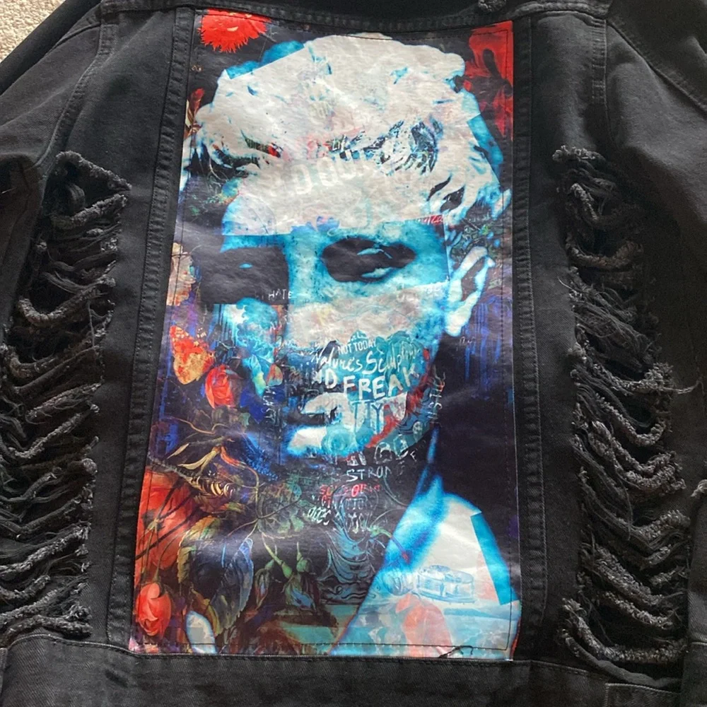 American BAZI distressed denim jacket NWT - Picture 14 of 14